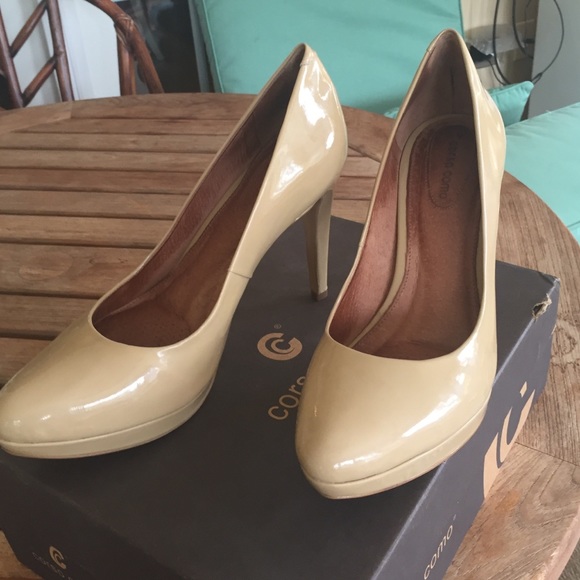 Corso Como Halle nude leather platform pumps 8.5