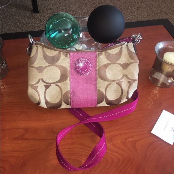 Cross body maroon coach purse