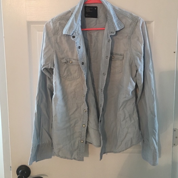 Light denim button up