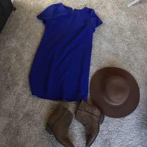 Royal blue mini shift dress