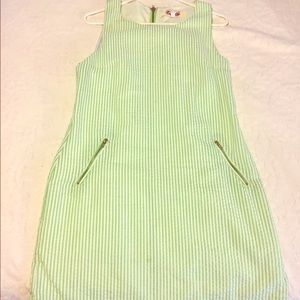 Green Seersucker Shift Dress