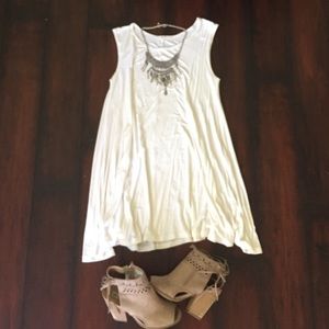 White shift dress