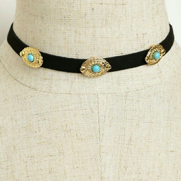 Triple Gem Choker Black
