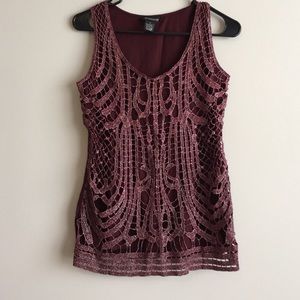 CLEARANCE 💥💥NWOT Fancy tank top in burgundy