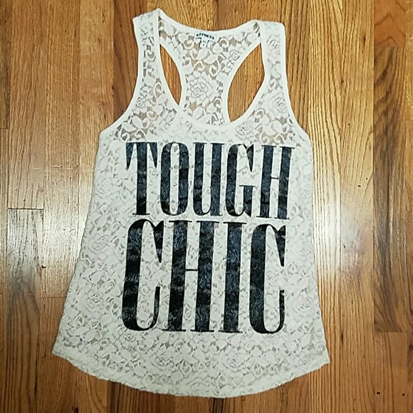 EXPRESS Lace Tank Top "Tough Chic" Small-NWOT