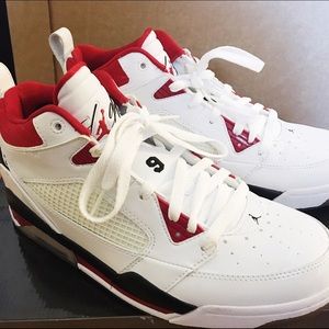 Jordan Flight 9 in White and Red
