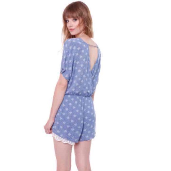 Junior's Light Blue  Romper - Picture 3 of 4
