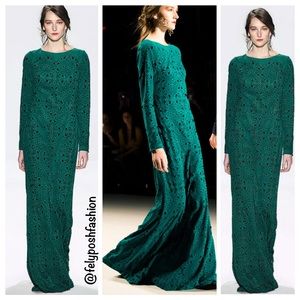 Tadashi Shoji Laser-Cut Micro Suede Long Sleeve