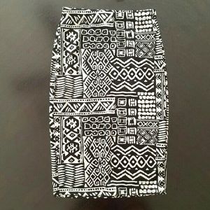 Tribal print Midi Skirt