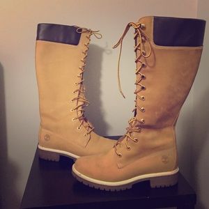 Women's Knee High Laced Timberland Boots