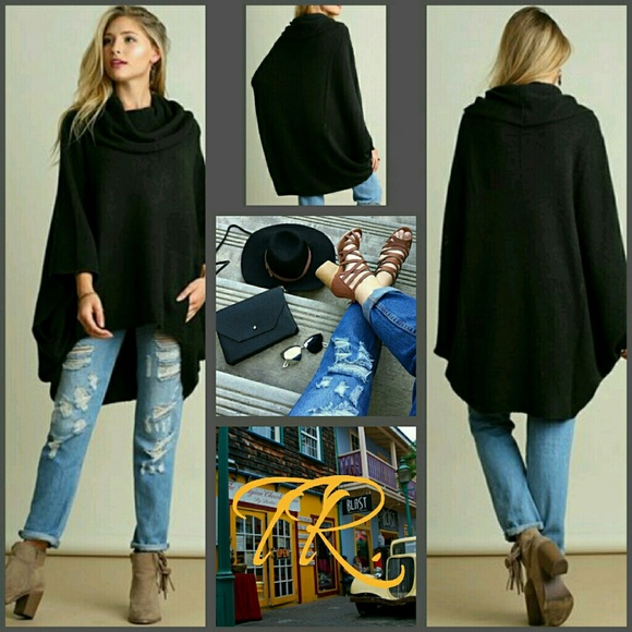 ⛄️Oversized Charcoal Poncho - Picture 3 of 6