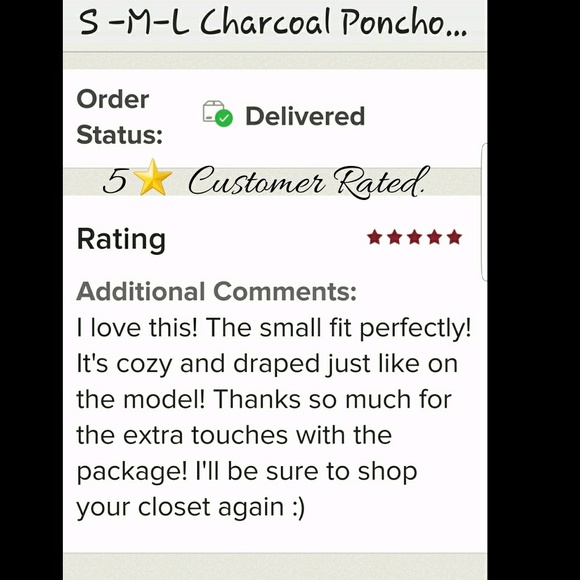 ⛄️Oversized Charcoal Poncho - Picture 4 of 6