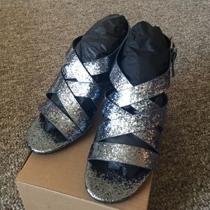 Zara tiras glitter sandals