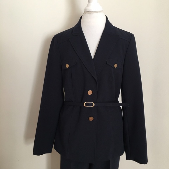 Navy blue pant suit