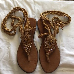 Never Worn Wrap Around Sandal!