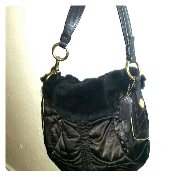 Coach Satin Fur Rabbit Bag Purse - Picture 1 of 4