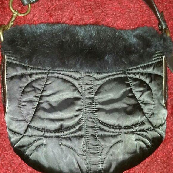 Coach Satin Fur Rabbit Bag Purse - Picture 4 of 4