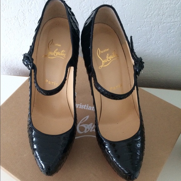 ❤sold❤Christian Louboutin Lady Daff Python heels - Picture 3 of 4