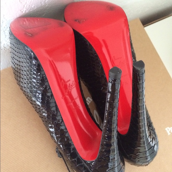 ❤sold❤Christian Louboutin Lady Daff Python heels - Picture 4 of 4