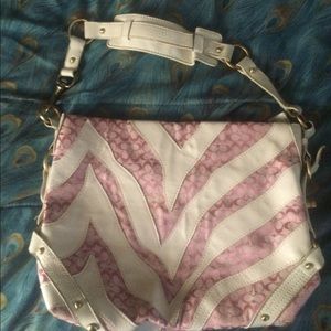 Pink n white coach purse