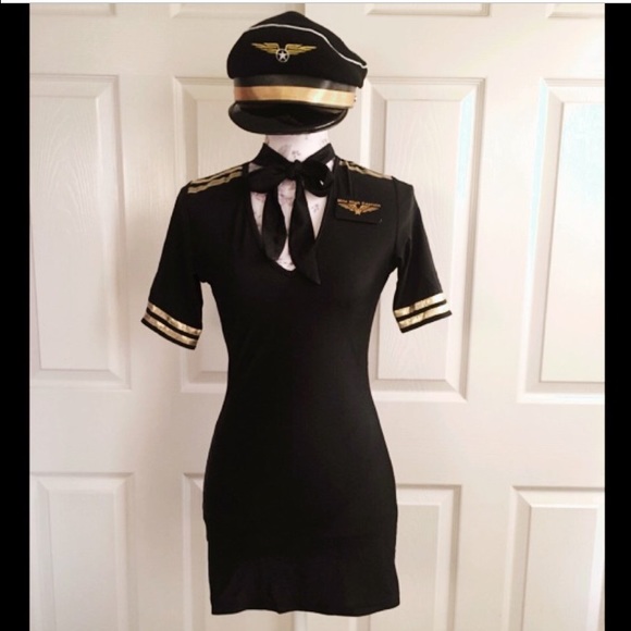 Mile High Captain Costume. Sexy flight attendant