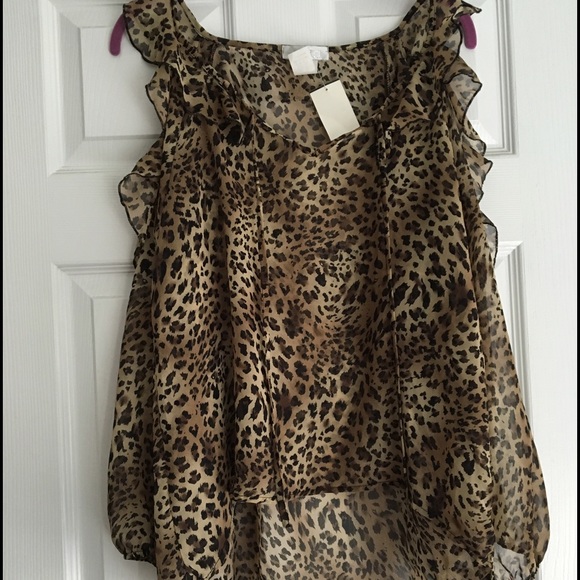 Cheetah cut out shirt