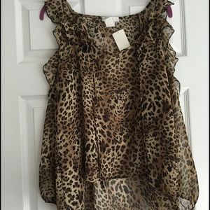Cheetah cut out shirt