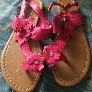 Pink flower sandals
