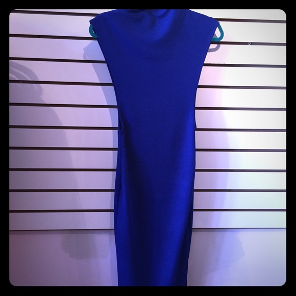 Blue sexy body con dress