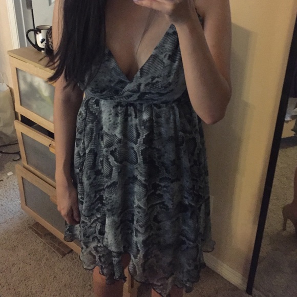 Snake print chiffon dress