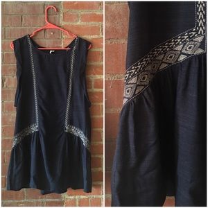 IRO raveh silk embroidered blue tunic