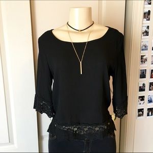 Black Lace Detail Top