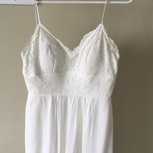 White lace/chiffon floor length dress