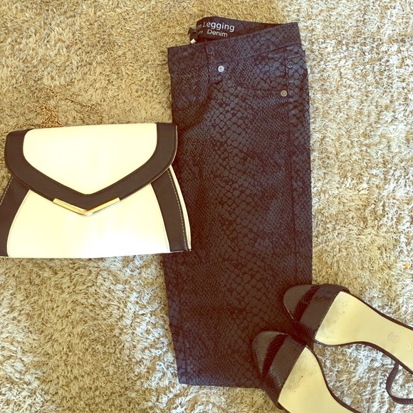 Snake Print Skinny Pants