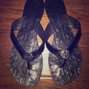 Tory Burch Thora Black Patent Sandal