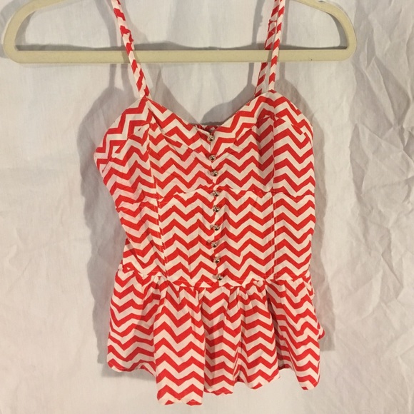 Rue 21 red and white tank top - Picture 1 of 4
