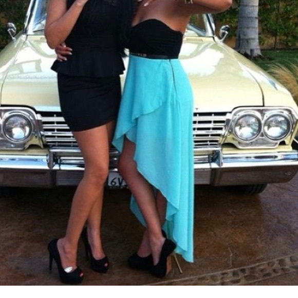 Turquoise High-Low dress