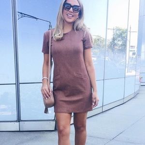 🆕Taupe suede shift dress