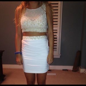 White two piece dress