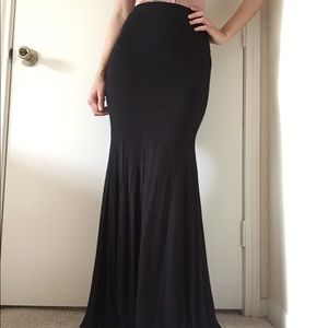 Black Fishtail Maxi Skirt