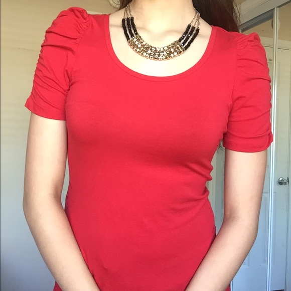 Forever 21 Red Puff Sleeve Top