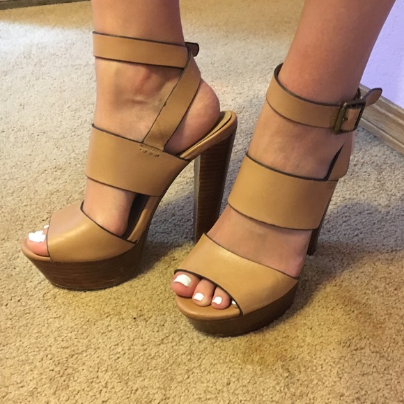 Leather Ankle Strap Platform Sandal