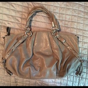 Metallic gray Coach bag