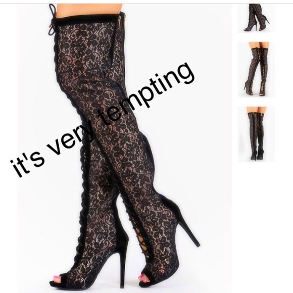 Black lace boots