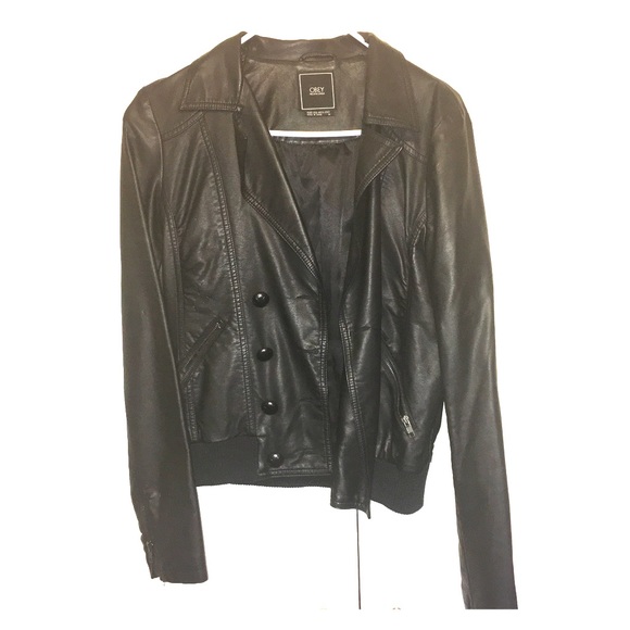 OBEY Propaganda Women's Black Leather Jacket