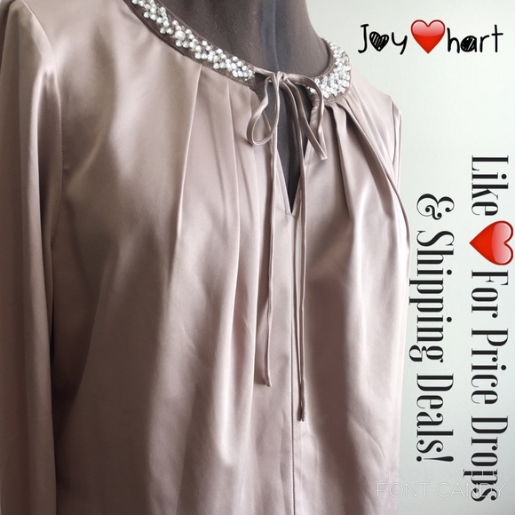 Jennifer Lopez Pale Taupe w/ Jeweled Neckline
