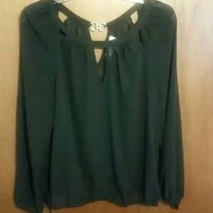 Black Sheer long sleeve top