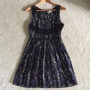 Edgy/graffiti blue, white, and black dress.