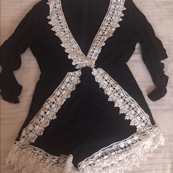 Black + White Romper