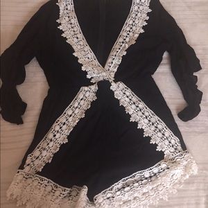 Black + White Romper